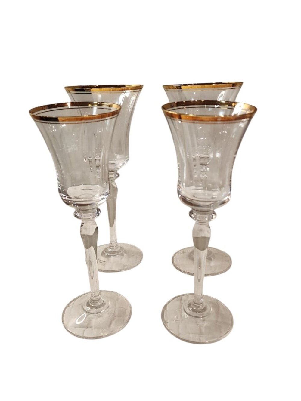 Vintage Gold Rimmed Mikasa Wine Goblets- Set of 4 / 2 sizes